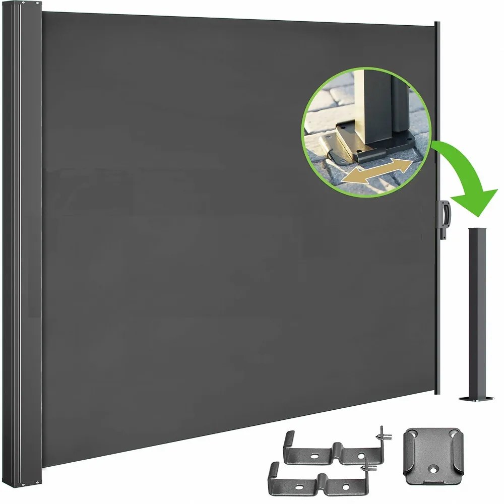 Marchiză laterală NOSARA pentru terasă, 180x300cm, antracit Casaria