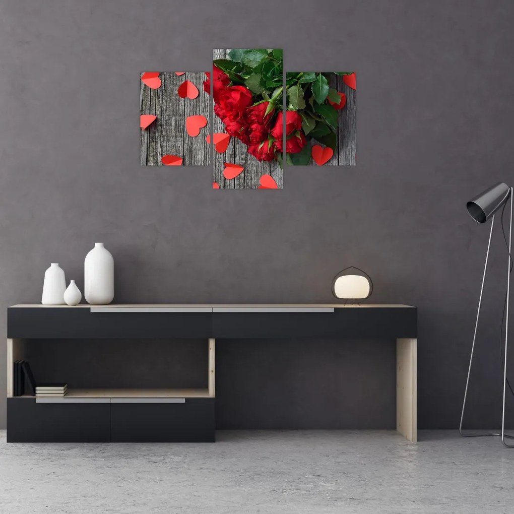 Tablou - cu buchet de flori (90x60 cm)