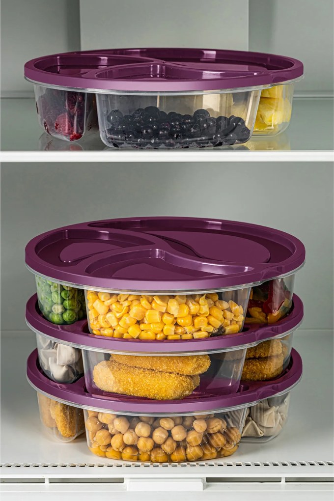 Set cutii de depozitare (4 piese), Hermia, Culoare: Violet