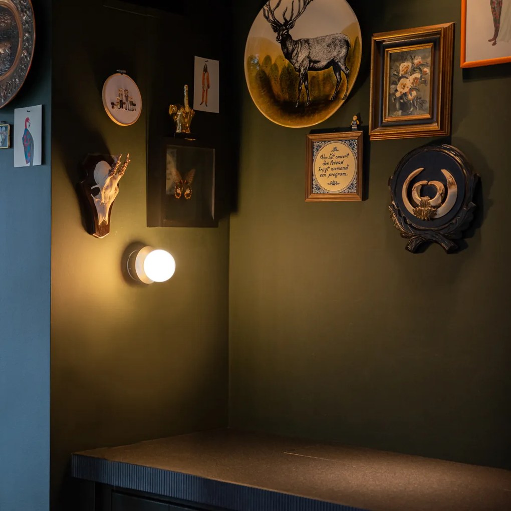 Aplică neagră IP44 cu întrerupător - Cederic