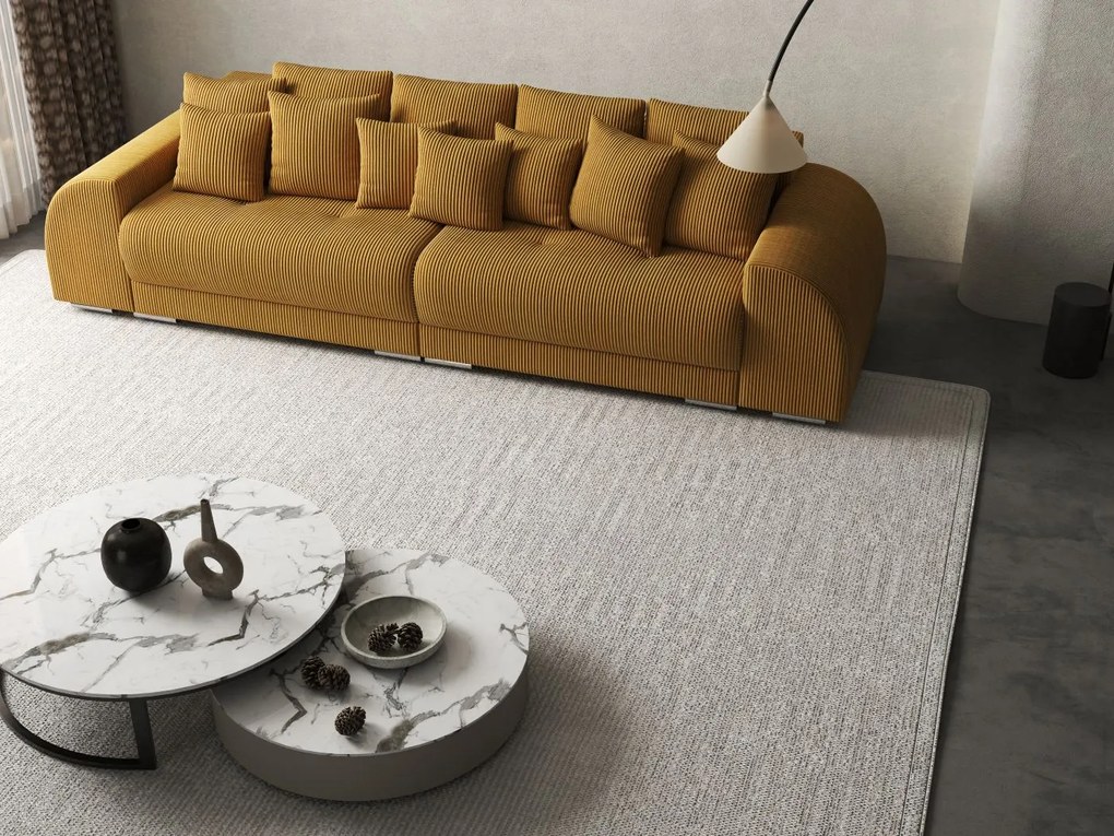 Canapea extensibilă dumonde cu 2 lăzi de depozitare si sezut confortabil din spuma high-density, Verona Zoom Mustar 310x100 cm