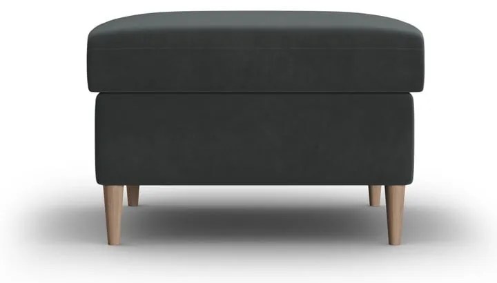Taburet gri închis cu tapițerie din catifea Kyoto – Cosmopolitan Design