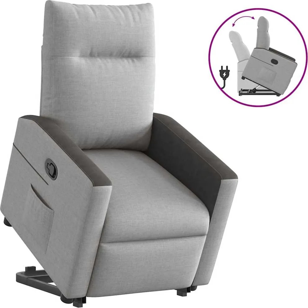 vidaXL Scaun înclinabil vertical din țesătură gri nor