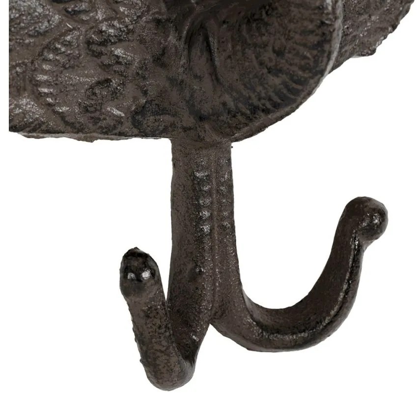 Cuier de perete dublu, din fonta, cu model, Peacock