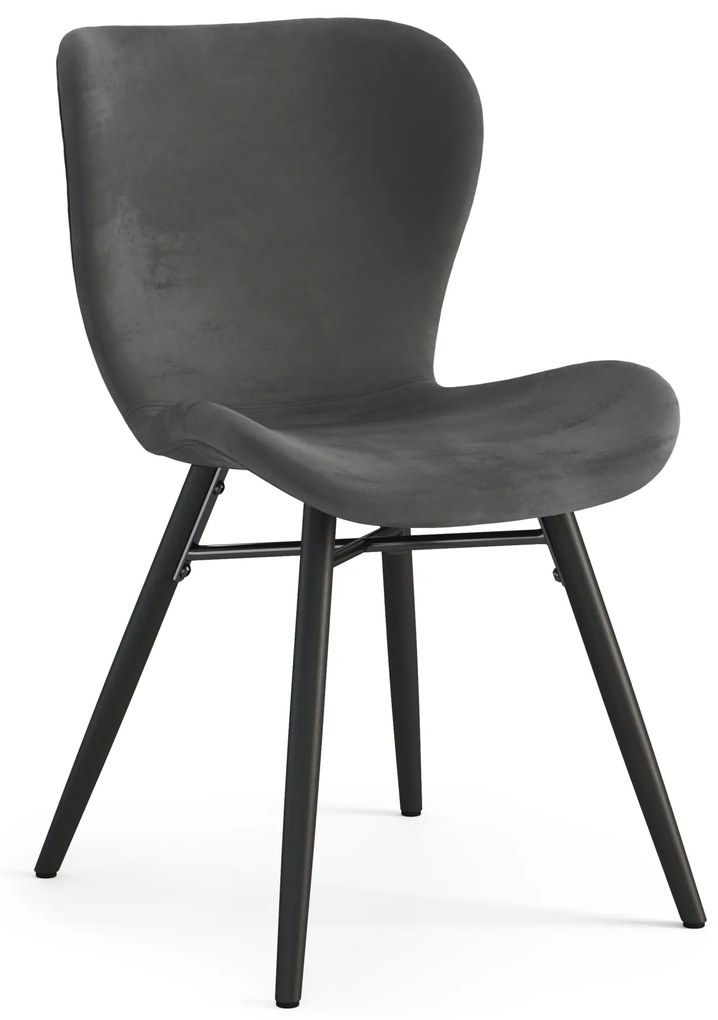 MAZZONI EXPORT ALTEA Velură Gri închis/picioare negre - MODERNE PENTRU LIVING/SUFRAGERIE/BUCĂTĂRIE/BIROU CATIFEA