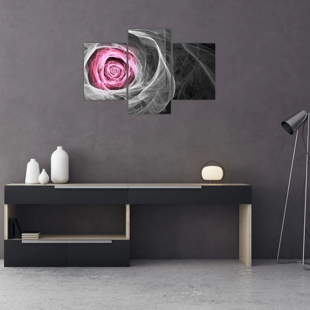 Tablou - Trandafir abstract, fucsia (90x60 cm)