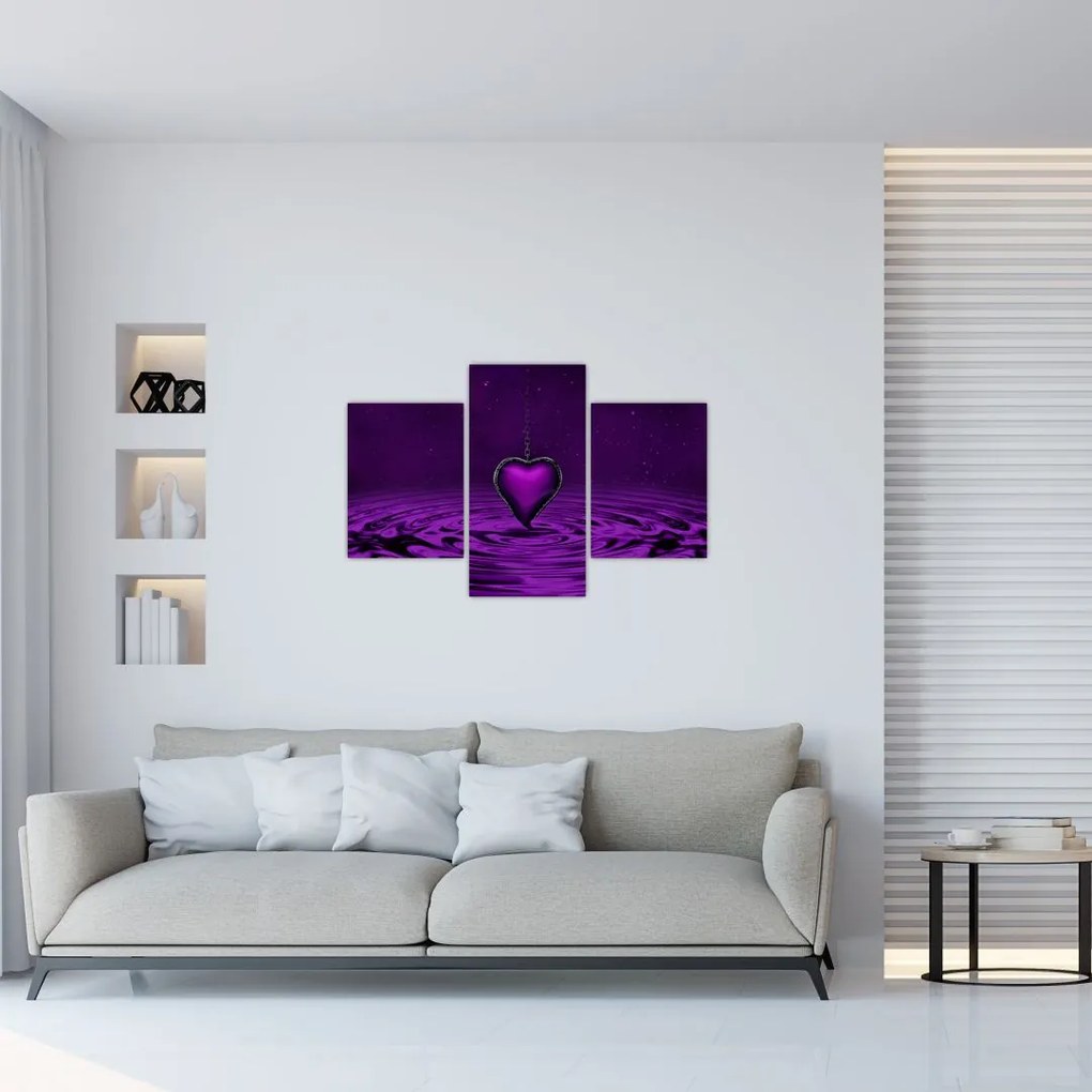 Tablou ci inima violetă (90x60 cm)