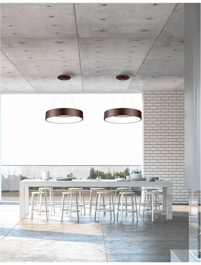 Lustra moderna suspendata LED 3000K Ã˜60cm RANDO maro NVL-6167209