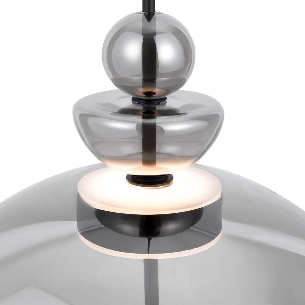 Lustra/Pendul LED design modern decorativ Bangkok 40cm, fumuriu