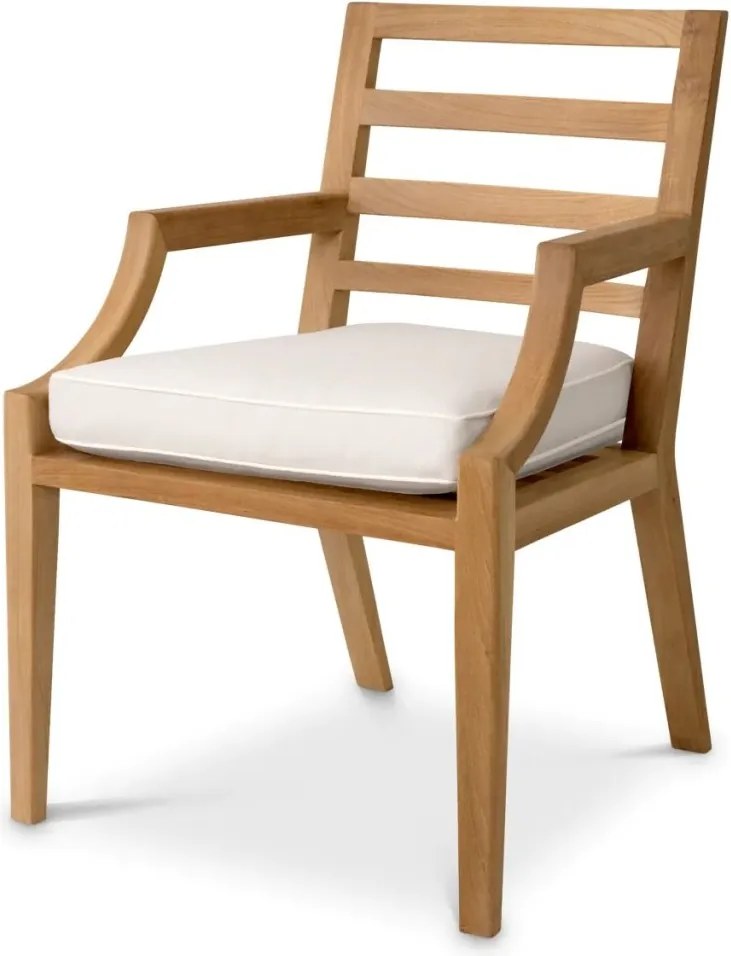 Scaun elegant pentru exterior design LUX Hera natur / flores off-white