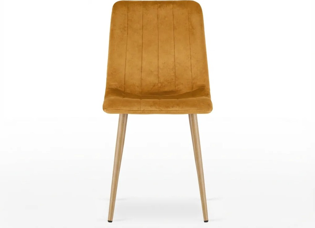 OFERTA Scaun din catifea mustar LAVA clasa a II-a.