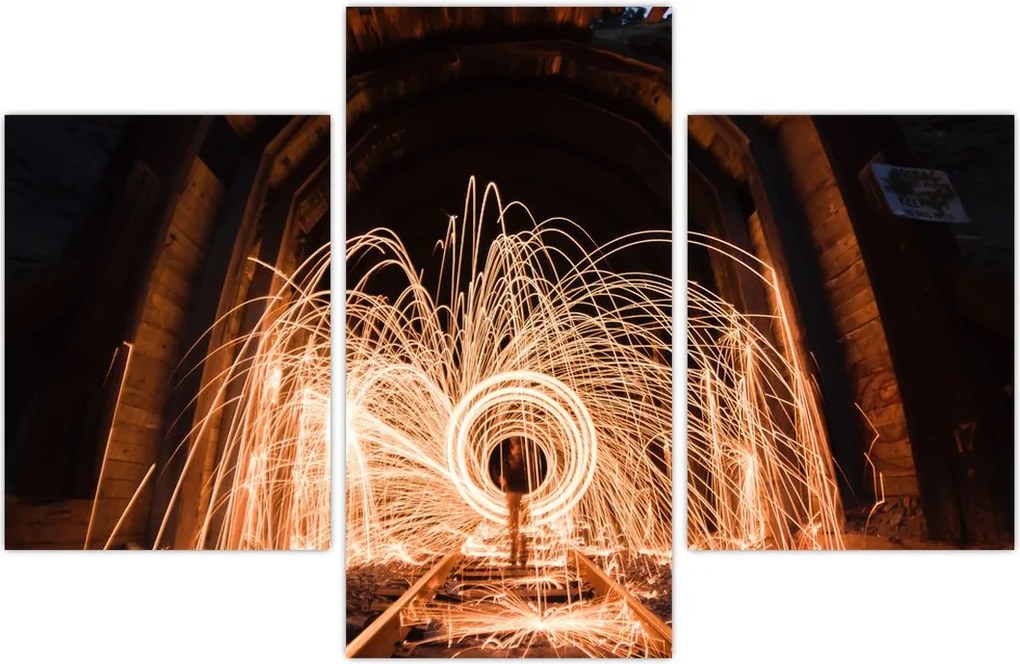 Tablou - Show de lumini deasupra șinelor (90x60 cm)