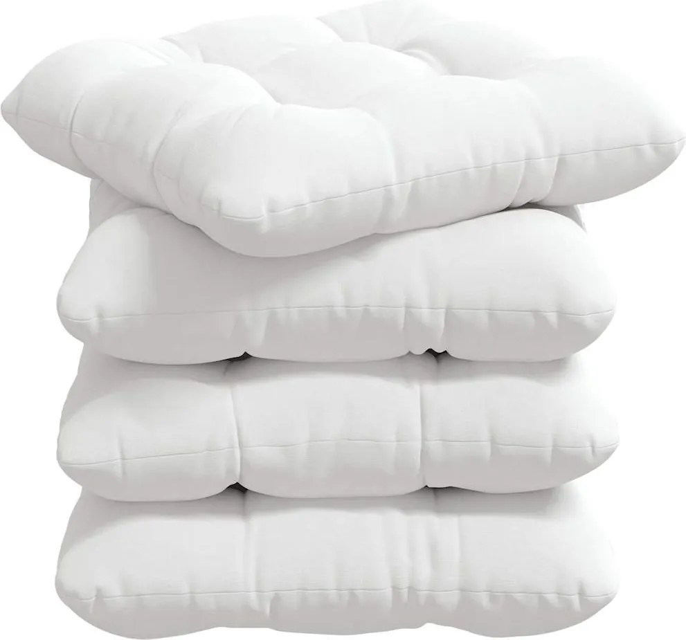 vidaXL Perne de Șezut 4 pcs Alb 45 x 45 x 12 cm țesătură