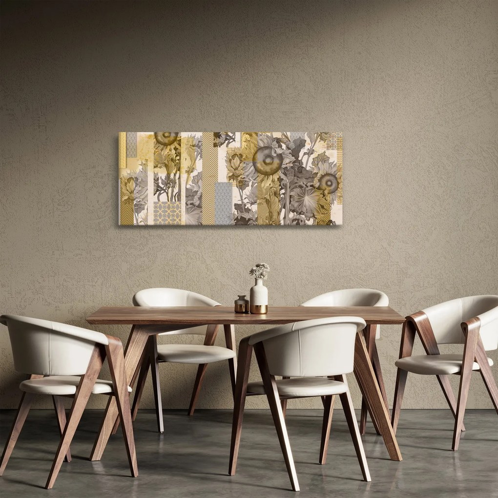 Tablou - Colaj cu floarea-soarelui (120x50 cm)