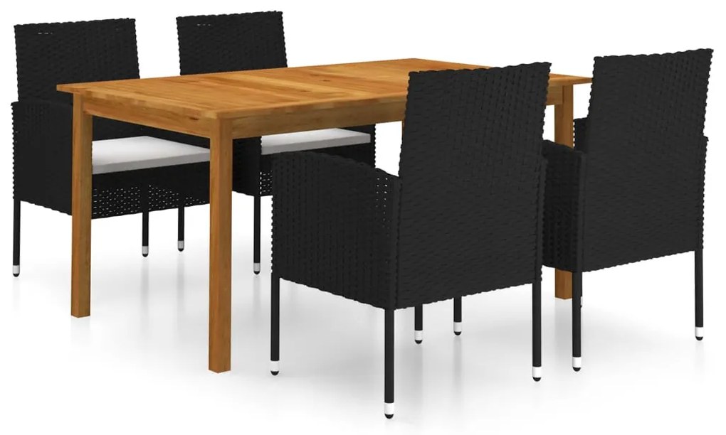 vidaXL Set mobilier de grădină, 5 piese, negru