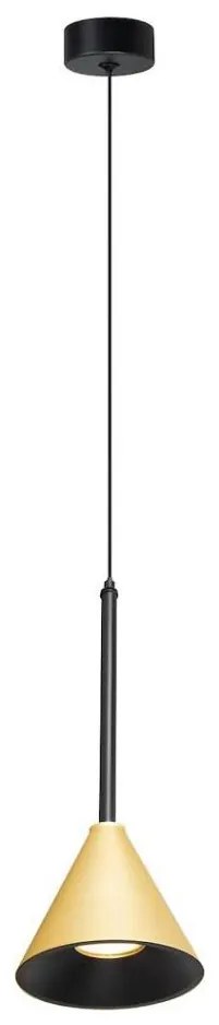 Lustră pe lanț CONE 1xE27/10W/230V negru/auriu