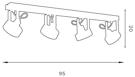 Plafonieră spot VIVA 4xGU10/AR/15W/230V