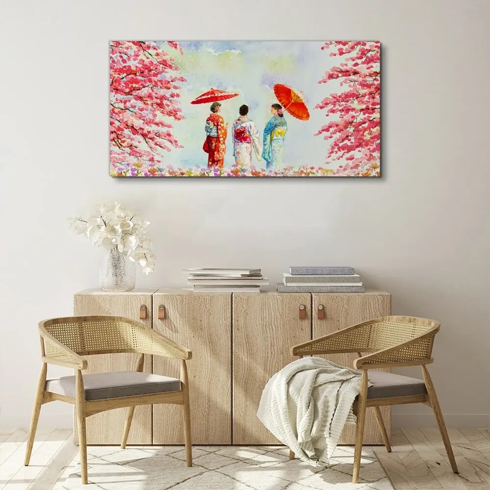 Tablou canvas flori de copac acuarelă