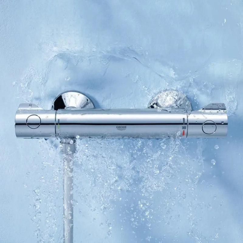 Pachet Baterie dus termostat Grohe Grohtherm 800 + para dus Mono Grohe New Tempesta(34558000,27852001)