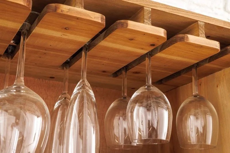 Vitrina cu spatiu depozitare sticle si pahare design industrial Seven Seas 150cm