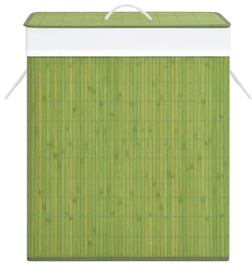 Cos de rufe din bambus, verde, 100 L 1, Verde, 52 x 32 x 62.5 cm