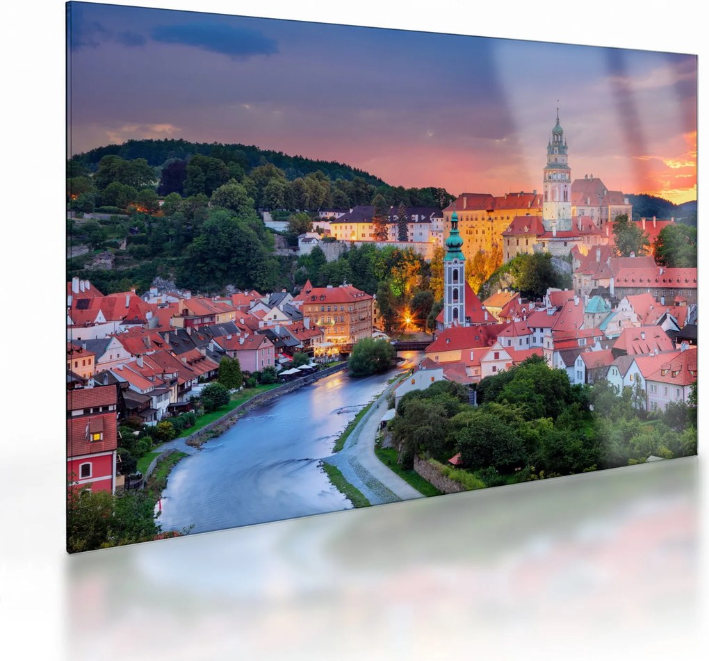 Tablou pe sticlă - Český Krumlov (70x50 cm)
