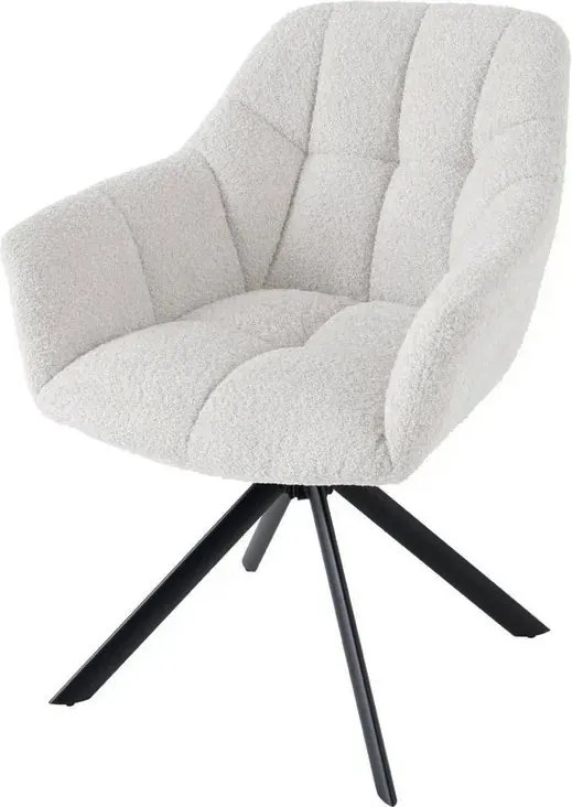 Set 2 scaune pivotante Papillon, boucle alb