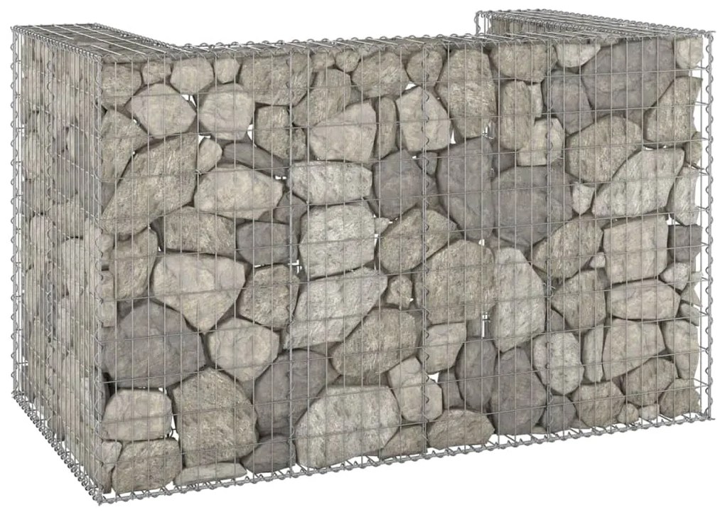 vidaXL Perete gabion pentru pubele, 180x100x110 cm, oțel galvanizat