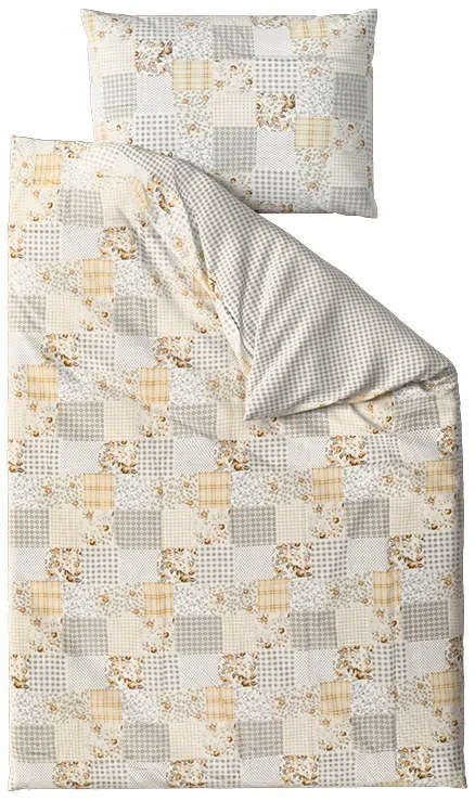 Lenjerie de pat din bumbac Renforce PATCHWORK bej Dimensiune lenjerie de pat: 70 x 90 cm | 140 x 200 cm