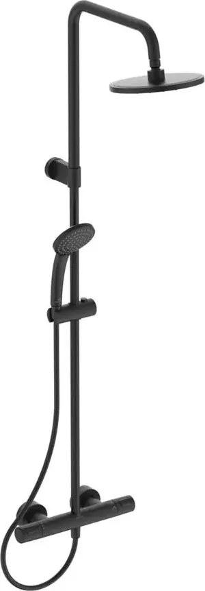 Coloana de dus cu termostat Ideal Standard Ceratherm T25 negru mat palarie 1 functie