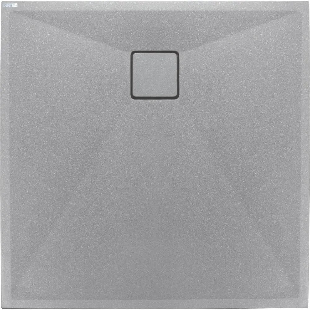 Cadita dus compozit slim patrata gri 80x80 cm Deante Correo Square Gri, 800x800 mm