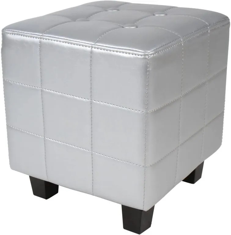 Fotoliu club Chesterfield cu taburet, argintiu