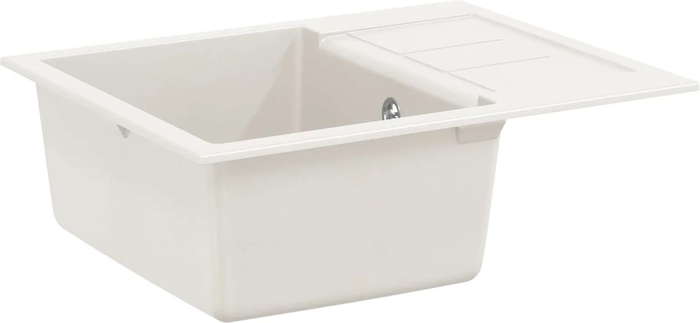 vidaXL Chiuvetă Alb 620 x 500 mm 80% Quartz și 20% Rășină