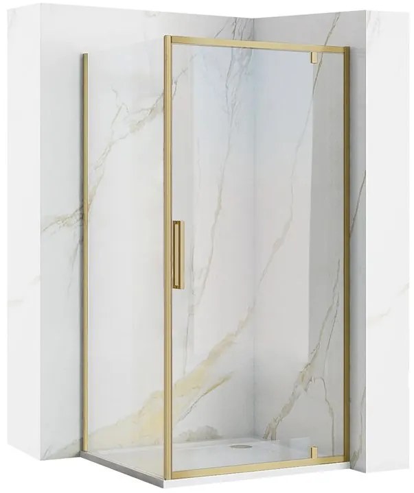Cabina dus REA Rapid Swing 90x90 cm auriu periat