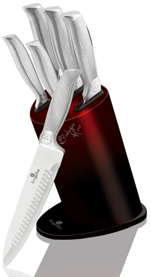 Set cutite otel inoxidabil (6 piese) Black Burgundy Kikoza Collection Berlinger Haus BH 2282