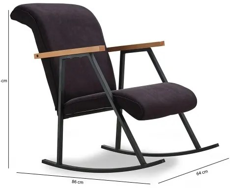 Fotoliu balansoar LUNI negru