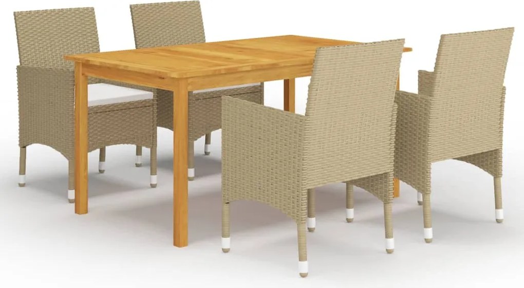 vidaXL Set mobilier de grădină, 5 piese, bej