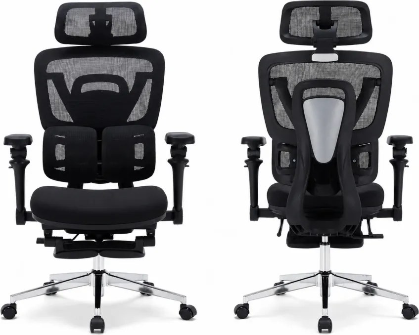 AERONIX SG630 FOAM SEAT Black – Scaun ergonomic premium FOAM SEAT, Cotiere 7D, Suport Lombar Dublu, Șezut Translație, Mecanism multifunctional inclinare/blocare, Suport pentru picioare