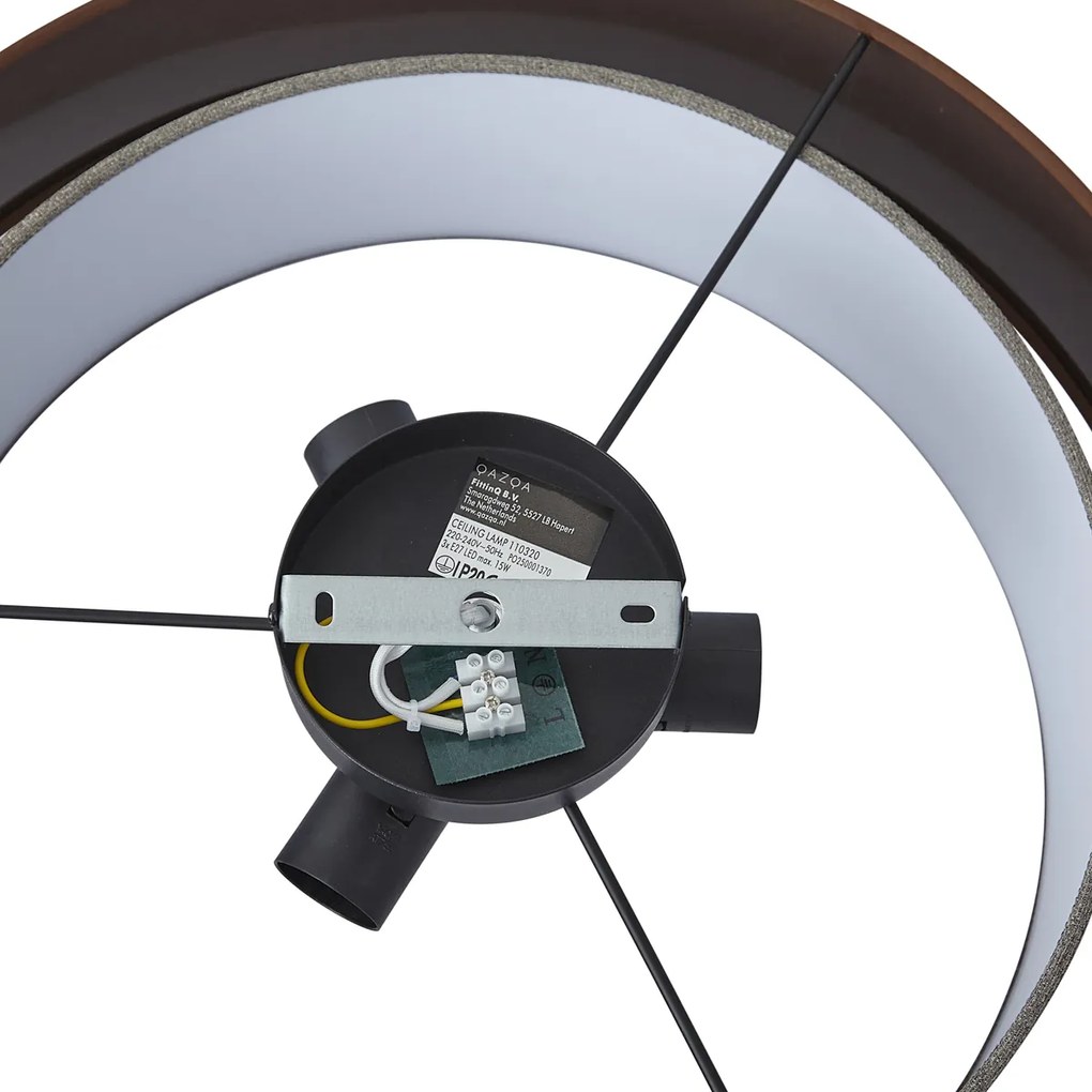 Plafonieră modernă bronz închis cu taupe 50cm 3 lumini - Drum Duo