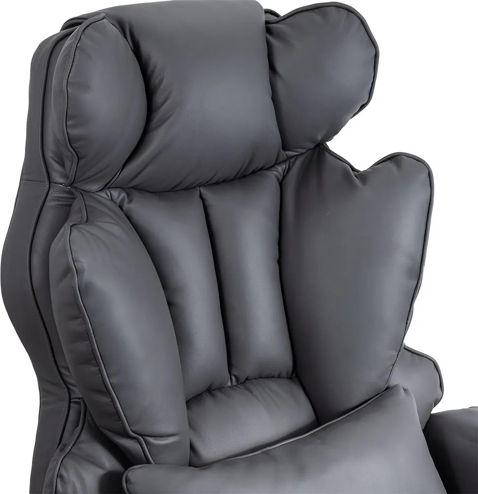 Scaun directorial gri din piele ecologica rezistent pana la 150 kg OFF 413