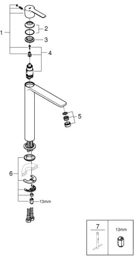 GROHE 23405DC1 - Baterie lavoar LINEARE DN 15 inox
