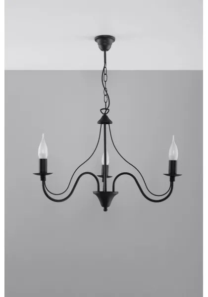 Lustră pe lanț MINERWA 3 3xE14/40W/230V negru