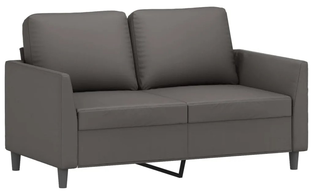 348914 vidaXL Canapea cu 2 locuri, gri, 120 cm, piele ecologică