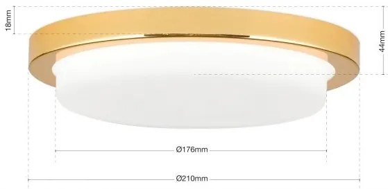 Plafoniera LED moderna LEROX 20cm aurie 24K