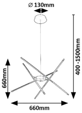 Lustră LED pe cablu Rabalux 72338 HENLI2 LED/40W/230V 3000K negru