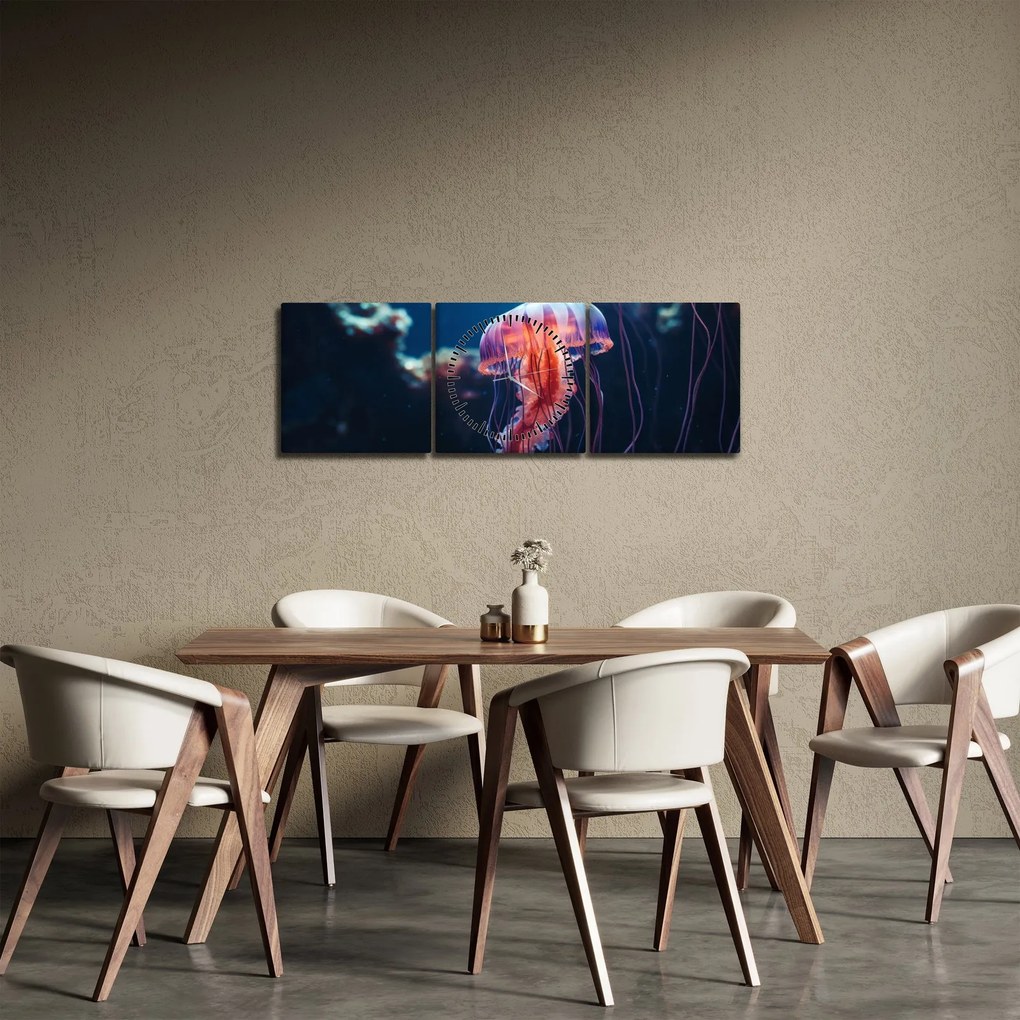 Tablou - Meduză (cu ceas) (90x30 cm)