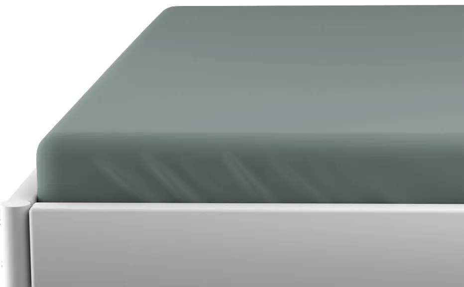 Cearceaf jersey pentru patut copii gri-verde 70 x 140 cm