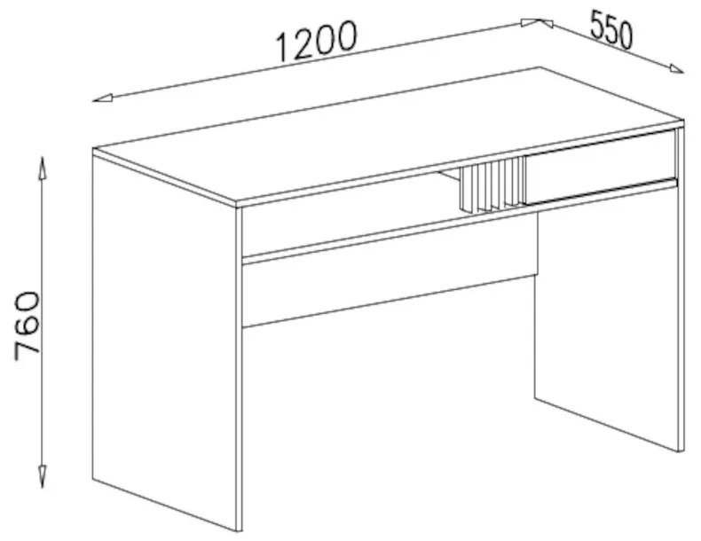 Birou cu sertar in decor stejar estana MOLLA 120x55 cm