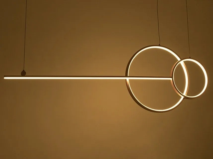 Lustra aurie inelara LED Range 120cm