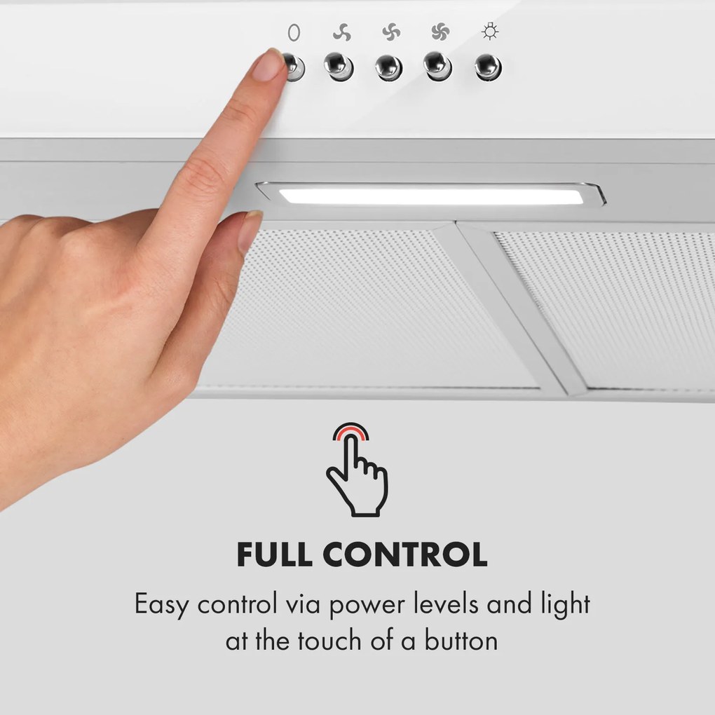 Contempo, hota incorporabila, 60 cm, 175 m³ / h, LED, inox, alb